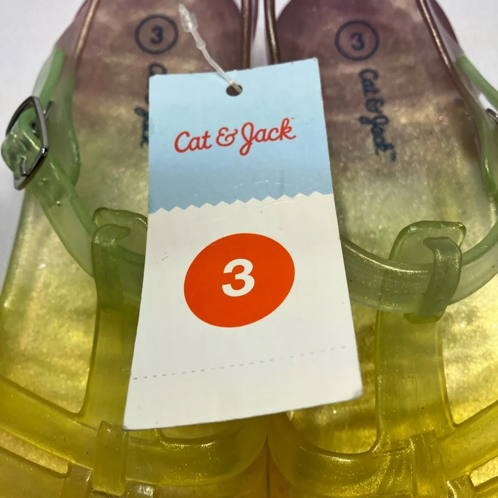 Cat & Jack Women's Pink and Yellow Sandals